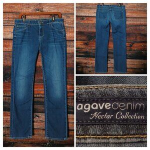 Agave Denim Jeans Size 29 Paloma Crop Straight Leg Mid Rise Blue Denim USA Made